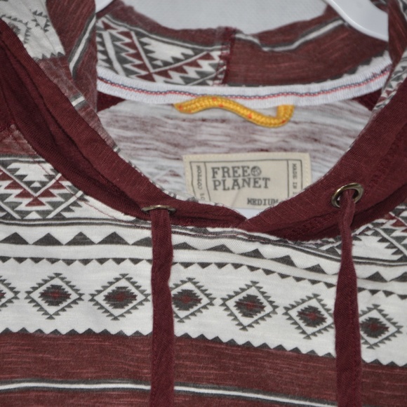 Free Planet Women's Maroon Pullover Hoodie - Picture 4 of 5